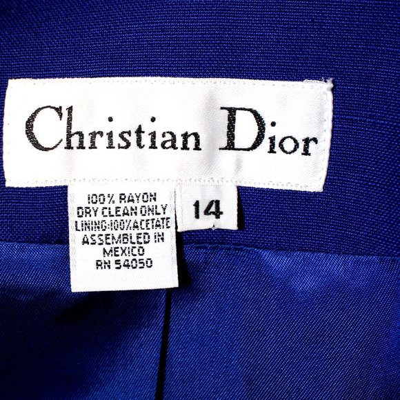 COPY - Christian Dior Size 14 100% Rayon 1 Button Skirt Suit - Great! - Picture 6 of 13